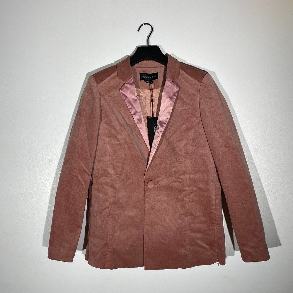 NWT dusty rose satin blazer, size s